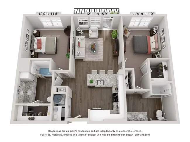 B2 - Carolina 2X2 4313 floor plan